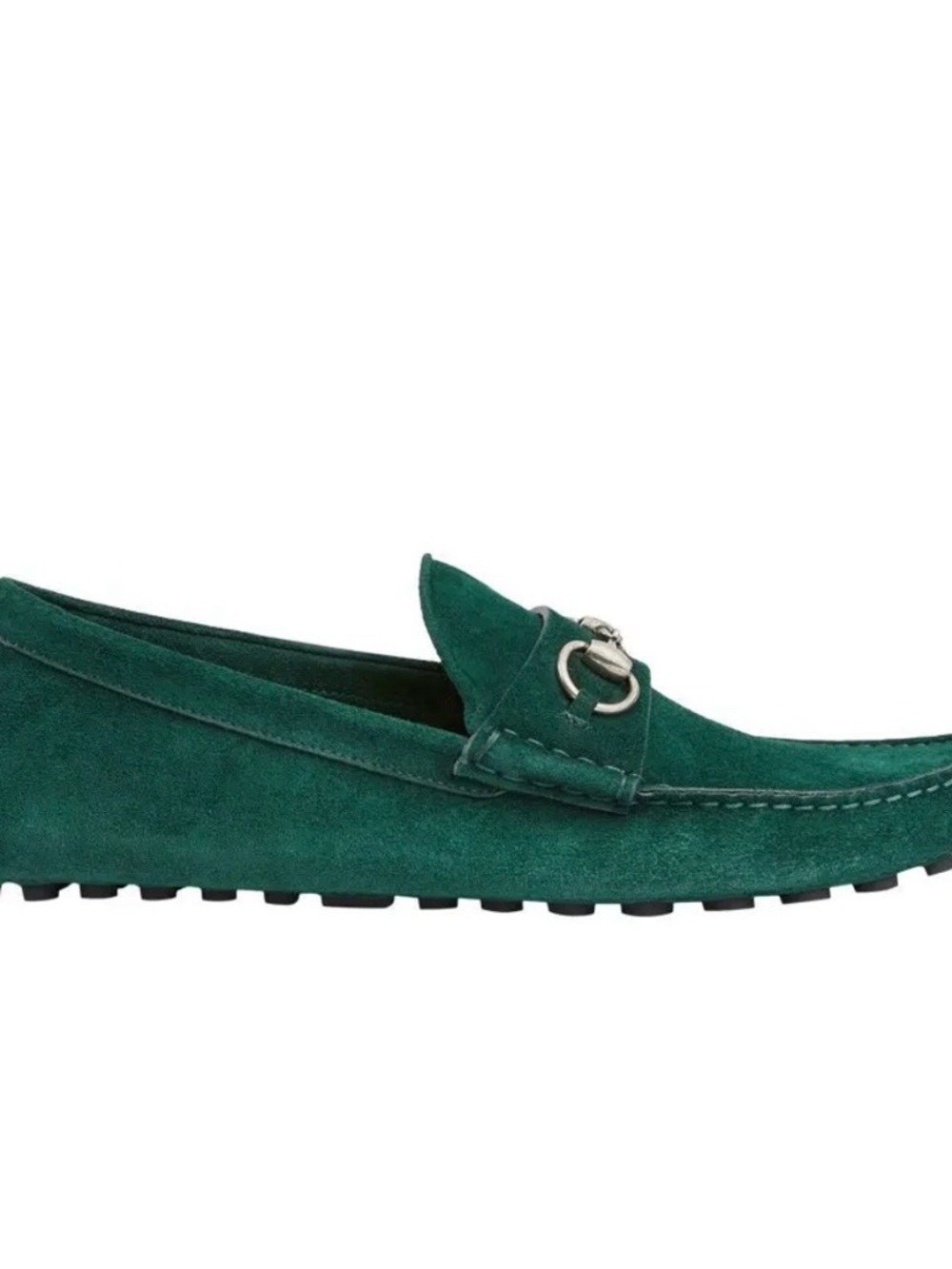NEW Men’s Gucci Emerald Green Suede Horsebit Driver Loafers M7.5/8 & W9.5-10 - Picture 3 of 8